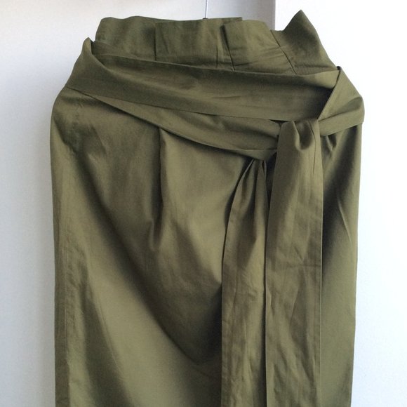 J CREW Paper-bag skirt in twill Moss Green Size 0 - Picture 5 of 5